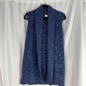 GAP For Good Indigo Blue Sleeveless Knit Cardigan Vest Draped medium